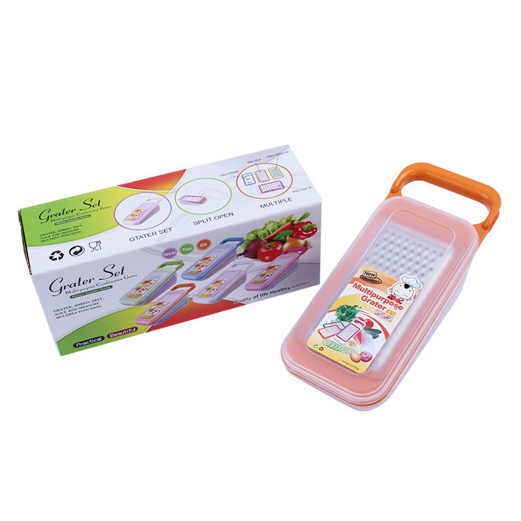 Kitchen Set Stainless Steel Multi Function Tabletop Hand Held Cutter Slicers Manual Box Fruit Vegetable Cheese Grater