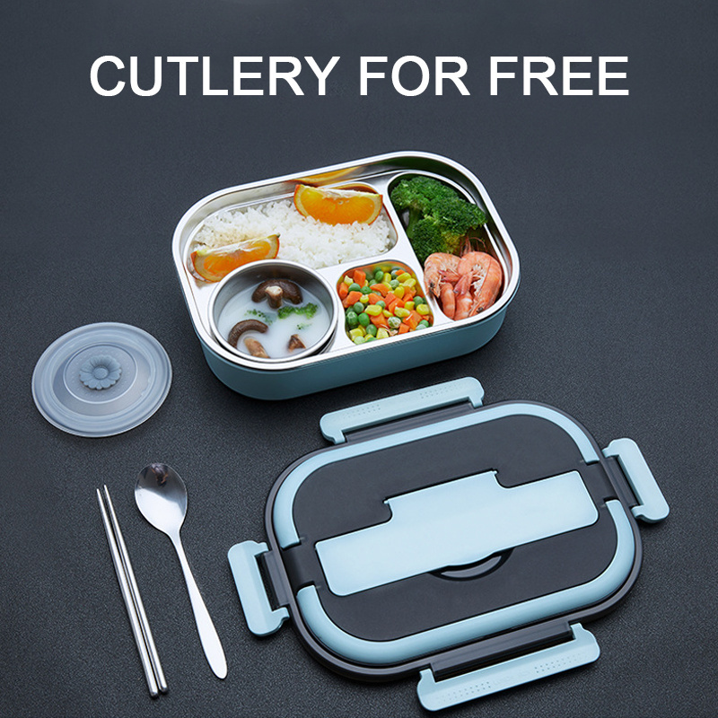 Wholesale Sealed Leakproof lunch box Stainless Steel 304 Lunch Bento Box with cutlery