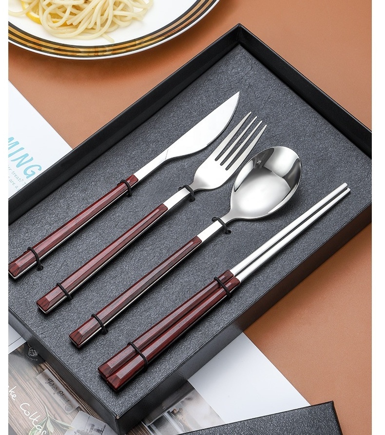 Promotion Price Kitchen Chef Damascus Steak Knife and Knives & Accessories Spoon Fork Chopsticks and Party Tableware Set