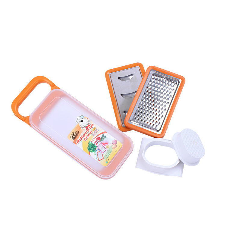 Kitchen Set Stainless Steel Multi Function Tabletop Hand Held Cutter Slicers Manual Box Fruit Vegetable Cheese Grater