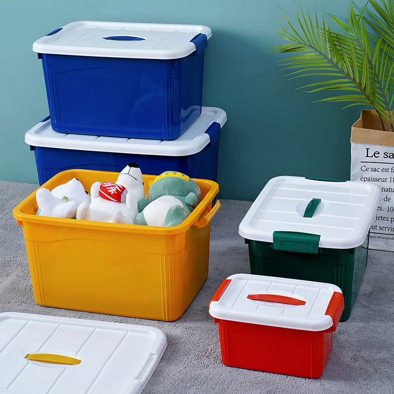 Large Capacity Plastic Clothes Storage Box With Lid Collapsible Storage Bins With Container Organizer Cube