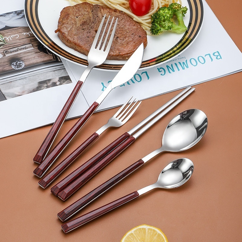 Promotion Price Kitchen Chef Damascus Steak Knife and Knives & Accessories Spoon Fork Chopsticks and Party Tableware Set