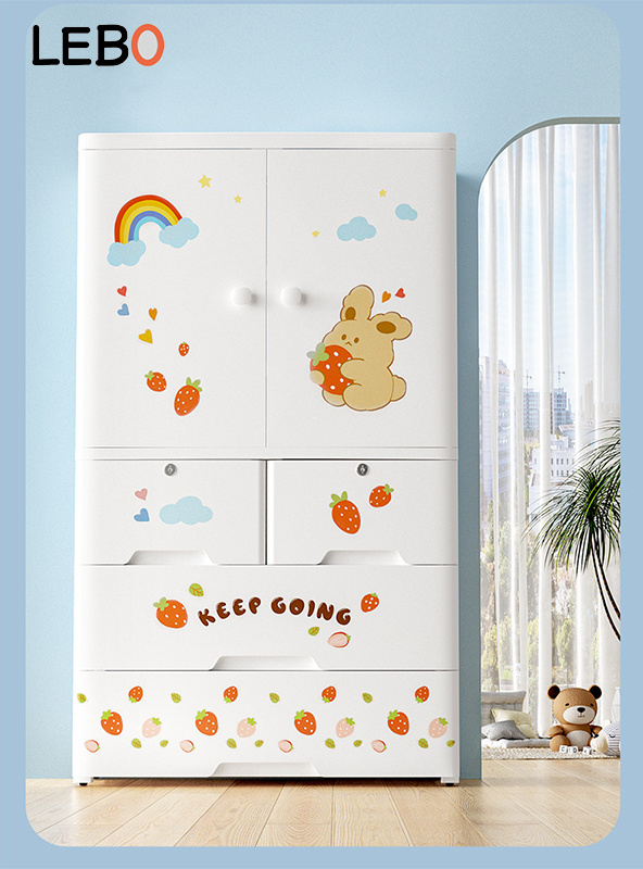 multiple Layer 70cm width Toys Kids Children Plastic Drawers Cabinet Organizers  Wardrobe Stackable Cabinet Chest