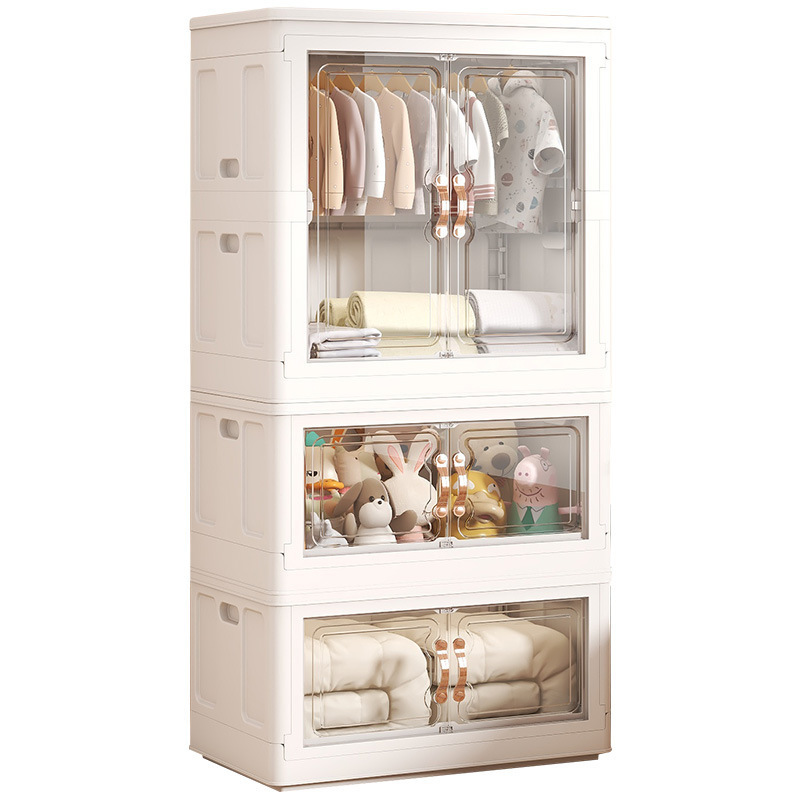 New Product Ideas 2023 Living Room Bedroom Clear Baby Kids' Plastic Cabinet Organizers For Clothes With Wheels