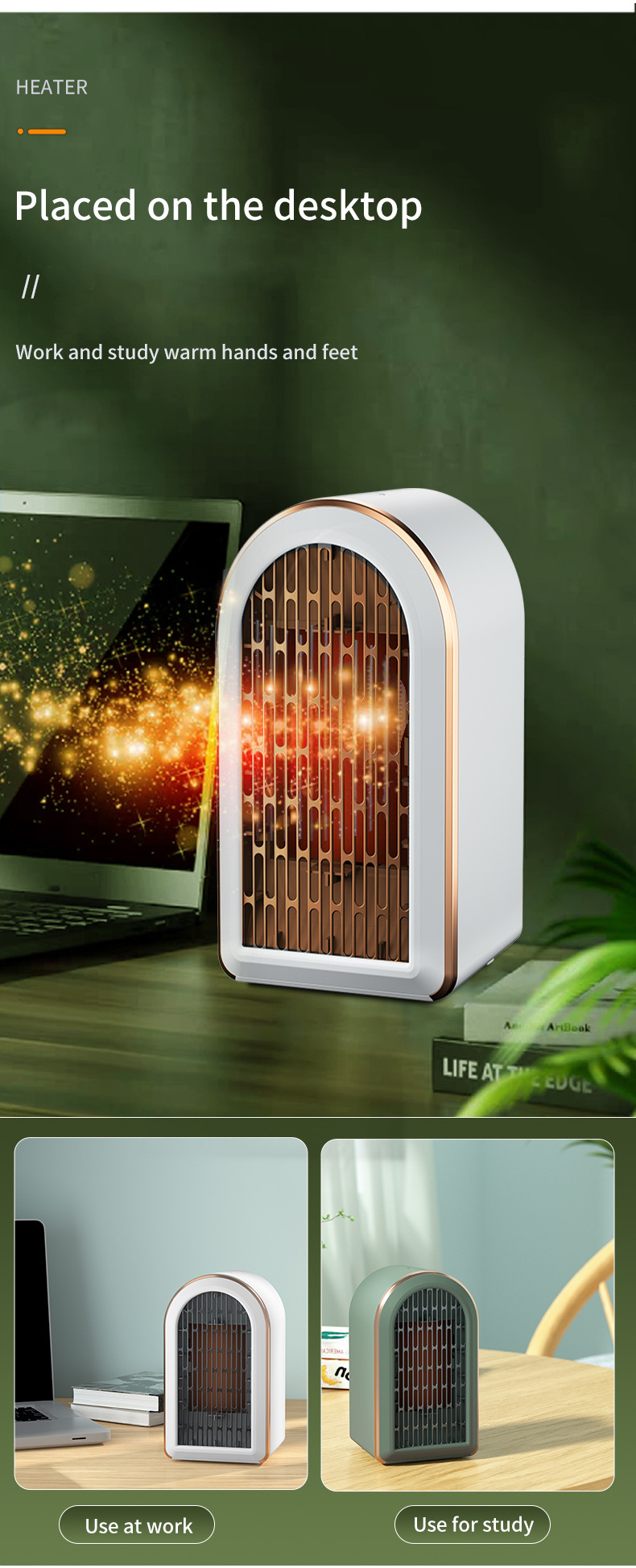 Desk heater mini heaters indoor portable electric 800 - 1200w ptc usb car heater fan