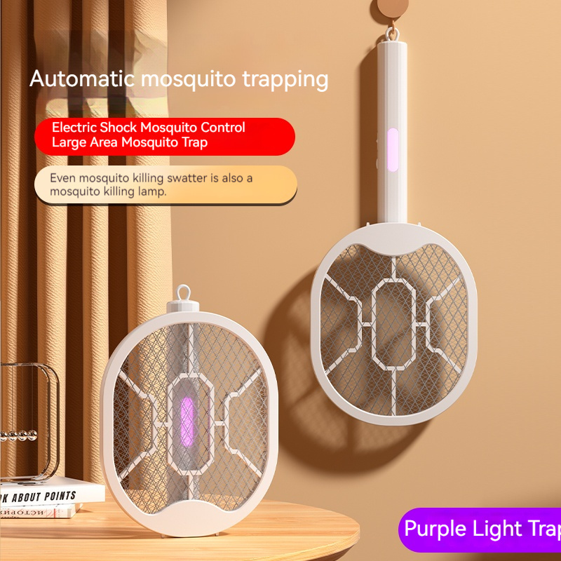 Rechargeable Mosquito Killer Handheld Electric Fly Swatter Insect Repellent Killing Racket Bat Lamp with LED USB Charging