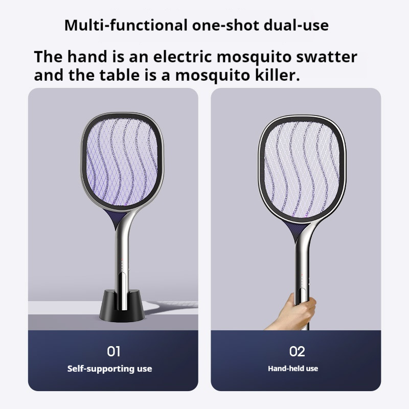 2024 New Rechargeable Household 2 in 1 Mosquito Racket Fly Zap Pest Control Mosquito Killer Bat For Home Office