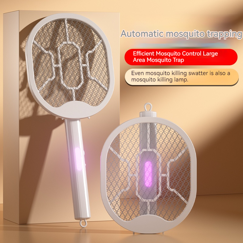 Rechargeable Mosquito Killer Handheld Electric Fly Swatter Insect Repellent Killing Racket Bat Lamp with LED USB Charging