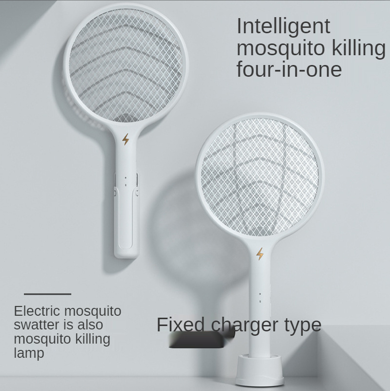 2024 Electric Mosquito Swatter With Stand Usb Rechargeable Bug Zapper Fly Attractive Mosquito Killer Racket Bat Effective