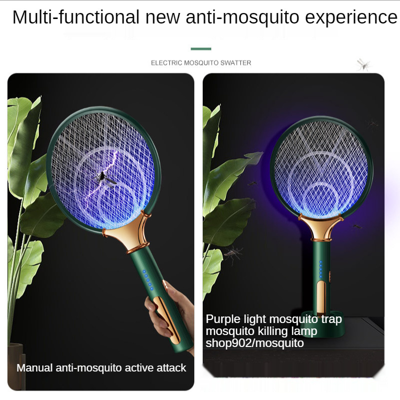 2021 Electric Moth Fly Insect trap Killer  2 in 1 Foldable Electric Mosquito racket Mosquito Killer Swatter Trap Lamp