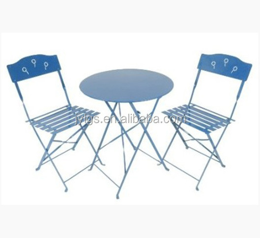 3-piece wrought iron french folding cheap bistro table and chairs