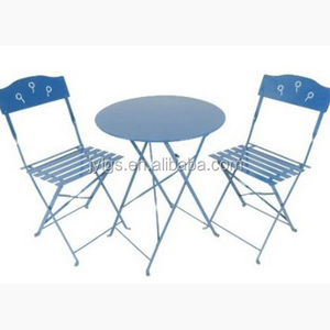 3-piece wrought iron french folding cheap bistro table and chairs