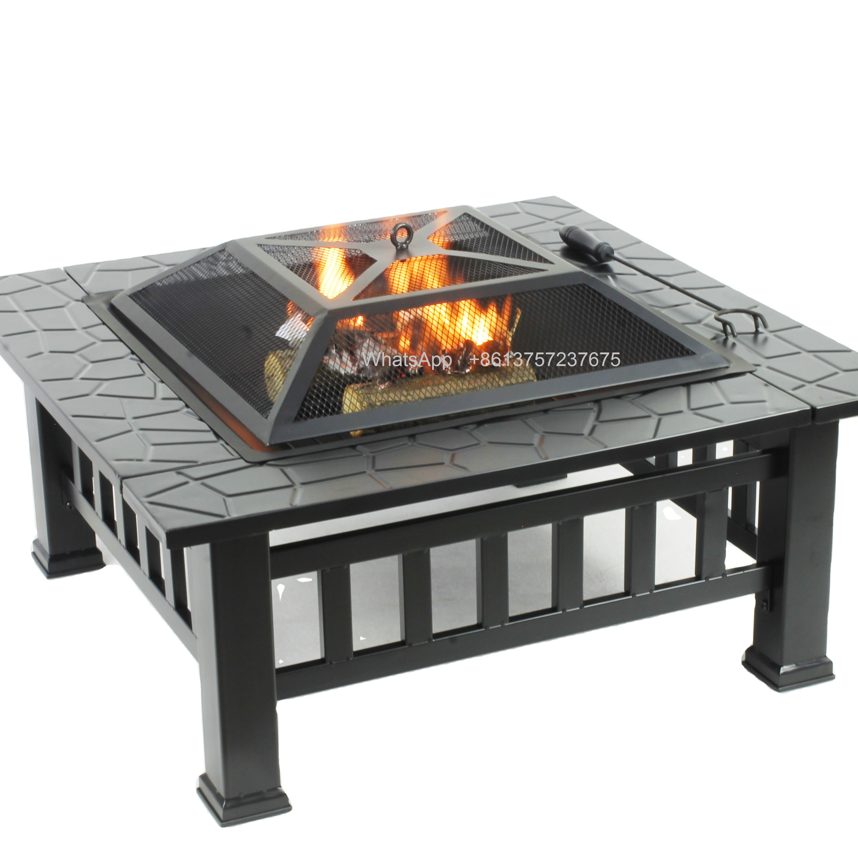 32 Inch Garden Patio Outdoor Steel Warmer Camping Fire Pit with BBQ