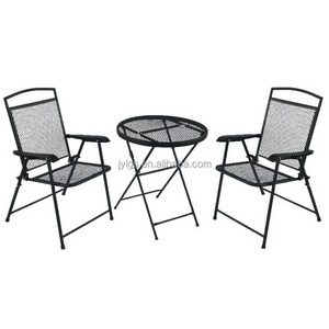 3 Piece Patio Wrought iron Bistro Set Outdoor Folding Table and Chairs