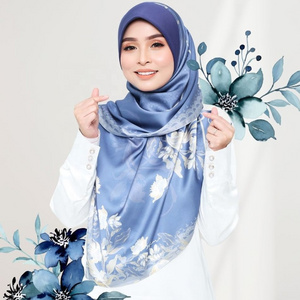 JYL Wholesale Digital Printed Cotton Voile Scarf Square 110x110Cm Tudung Bawal For Malaysia Women