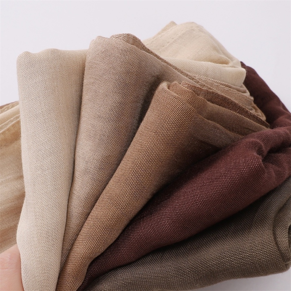 JYL- Ready To Ship Solid Cotton Viscose Modal Hijab With Stitched Edge 20 Colors Muslim Scarf Women Hijab Cotton Hijabs