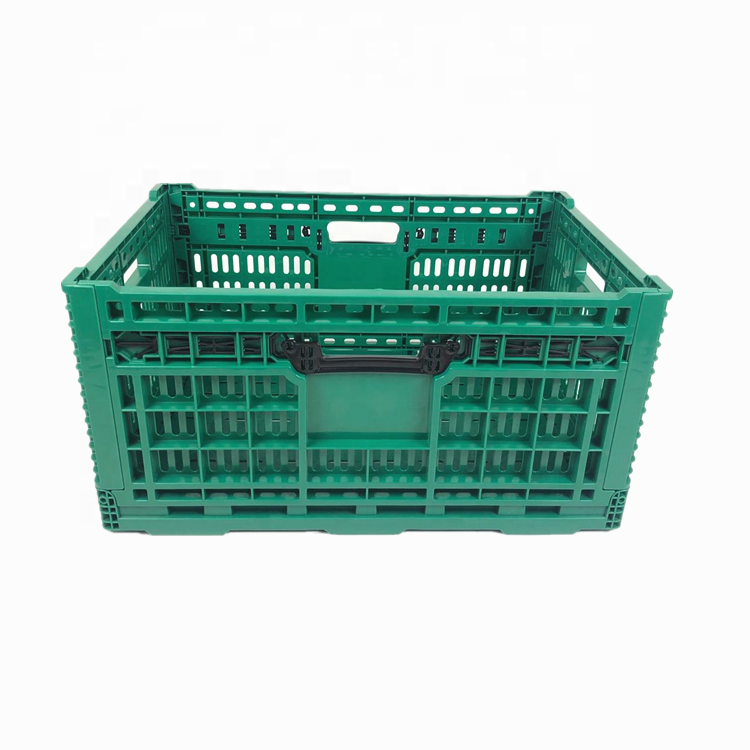 Manufacturer hot sale logistics plastic foldable crate for vegetables and fruit