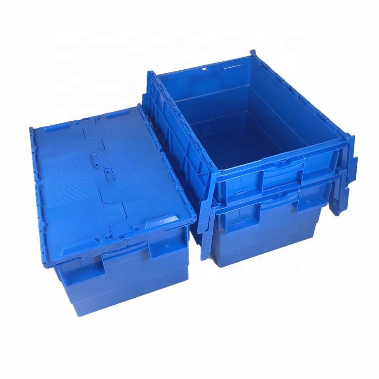 Manufacturer hot sale cheap logistics transport plastic turnover box crate with lid