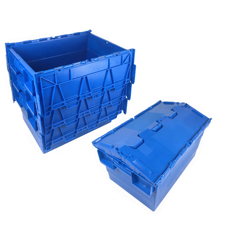 Manufacturer hot sale cheap logistics transport plastic turnover box crate with lid