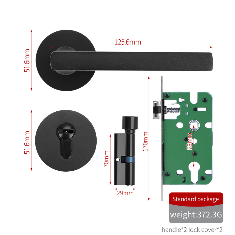 WUYINGHAO New Arrivals Internal Alumina Privacy Wooden Door Level Handle Lock