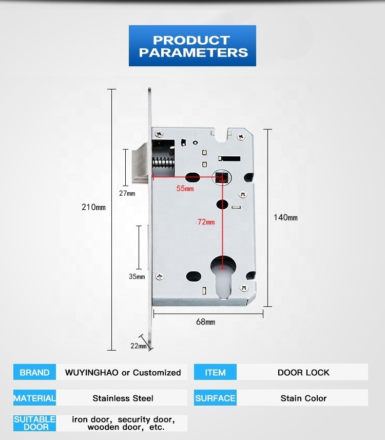 WUYINGHAO Hot sale stainless steel security interior mortise lever handle design door handle lock