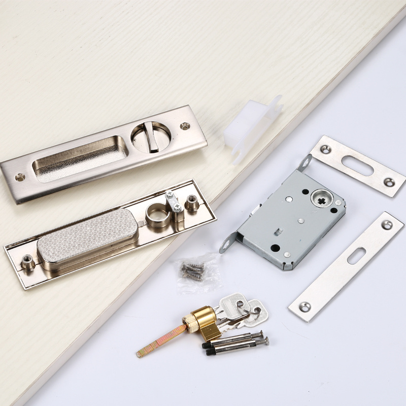 Zinc alloy invisible sliding door handle lock  sliding door flush lock sliding door hook locks