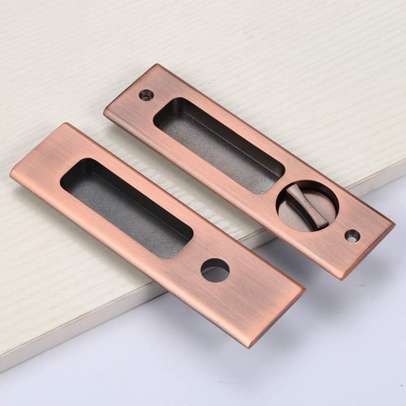 Zinc alloy invisible sliding door handle lock  sliding door flush lock sliding door hook locks