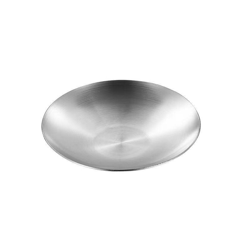 High Quality Korean Seasoning Dipping Dish Kimchi Stainless Steel 18/10pvd Sauce Plate Sushi Thickened Round Serving Plate