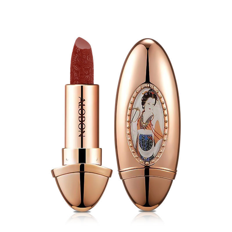 Carved flower Chinese style matte velvet mist long lasting smooth moisturizing waterproof lipstick