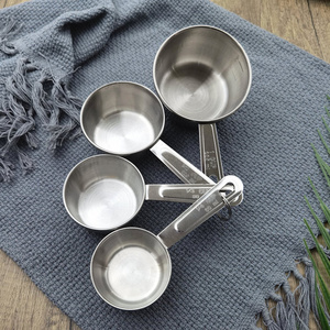 hot selling products 2021 measuring cups 235ml/120ml/80ml/60ml stainless steel measuring set 4 sizes cup measure