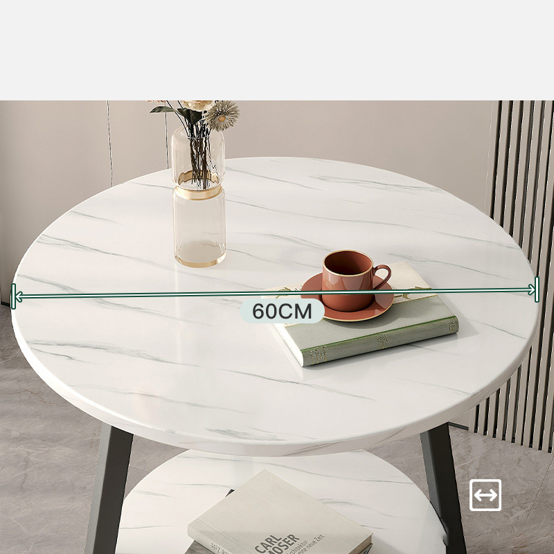 Interior Deco Tables Sofa Table, Round Marble Side Table Living Room Hotel Bedside Desk High Load-bearing Nightstand