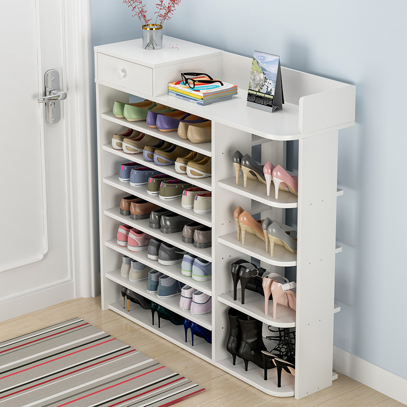 Shoe rack Large shoe organizer with drawer Free standing shoe rack For entrance Modern panel