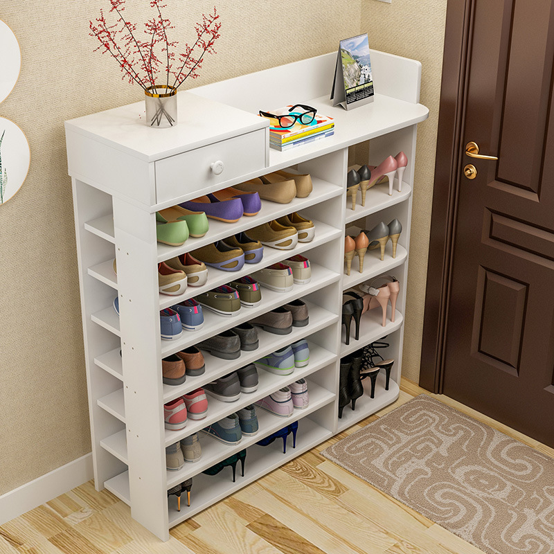 Shoe rack Large shoe organizer with drawer Free standing shoe rack For entrance Modern panel