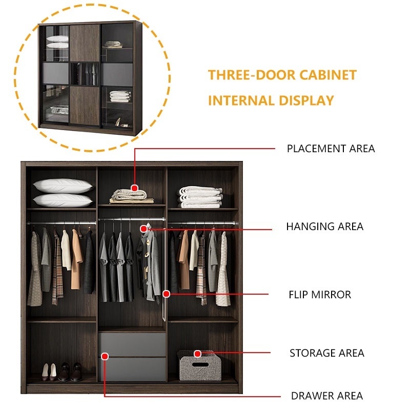 Portable Modern Combination Foldable Wooden Bedroom Furniture Wardrobe Clothes Organizer Closet Storage