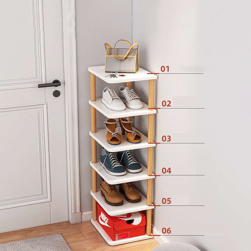 Shoe Rack Doorway Wooden Shoe Rack Organizer, Indoor Free Standing Narrow Shoe Storage, for Staircase Balcony Kitchen Porch