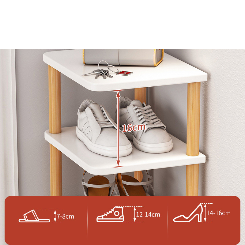 Shoe Rack Doorway Wooden Shoe Rack Organizer, Indoor Free Standing Narrow Shoe Storage, for Staircase Balcony Kitchen Porch