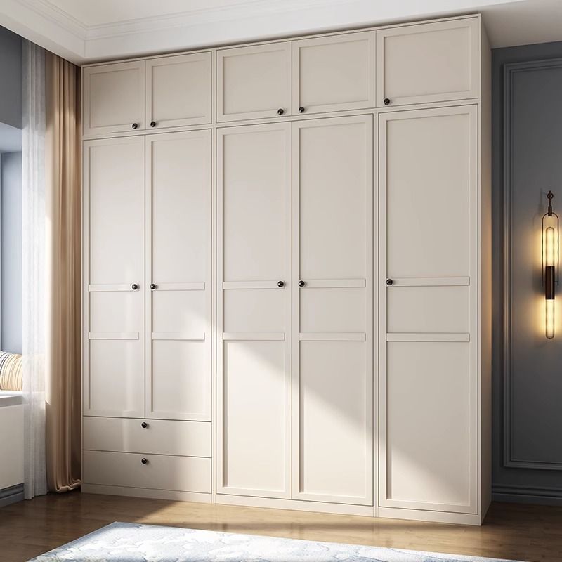 Steel Closet Economical Bedroom Simple Closet Armoire With Drawers Free Combination Closet White Metal Clothes Storage Cabinet