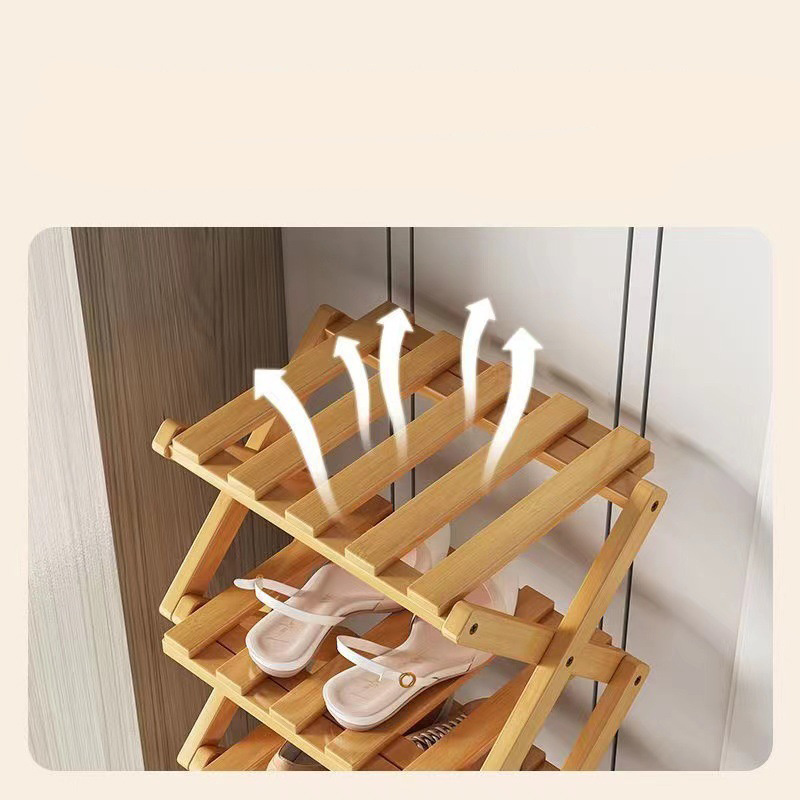 Foldable shoe rack small narrow door home multi-layer simple dormitory shoe cabinet new space saving shelf