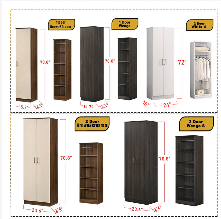 Bedroom Closet 1/2/3/4/5 Doors Wood Wardrobe Cabinet Wardrobe clothes organizer with Drawers