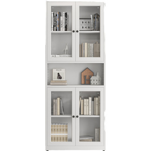 Household glass door dustproof bookshelf living room storage cabinet home display iron art storage cabinet