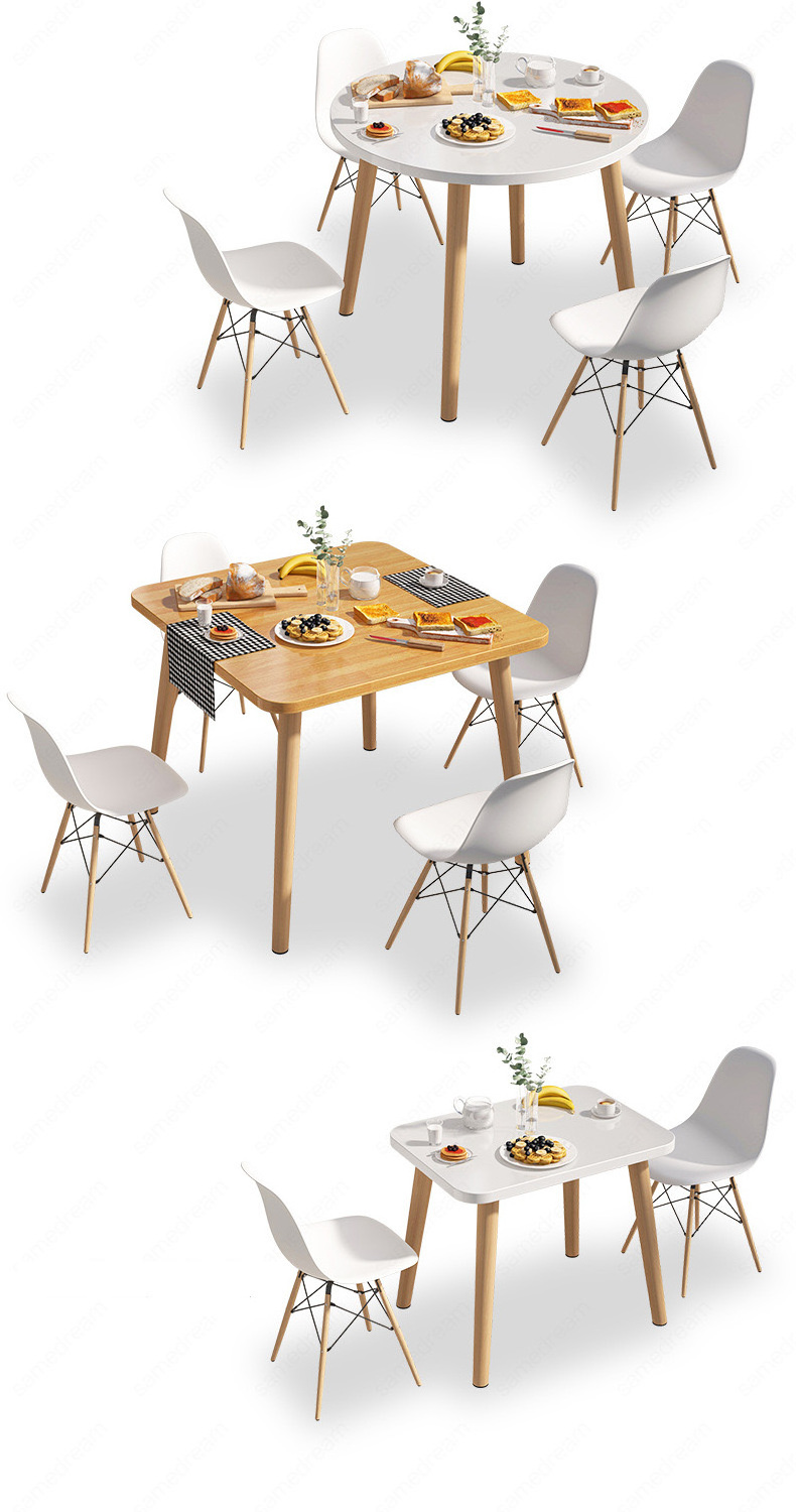 Solid Wood Dining Table Home Simple Modern Rectangular Table Round Dining Room Table