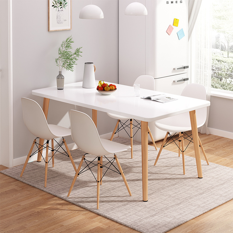 Solid Wood Dining Table Home Simple Modern Rectangular Table Round Dining Room Table