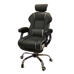 PU Leather Ergonomic Computer Chair Tiltable 135 Degree Gaming Chair with Footrest Black and Pink pc Chair