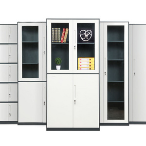 Office Narrow Side Tin Cabinet File Data Archives Steel Short Cabinet with Lock and Drawer 4 Doors filing cabinets