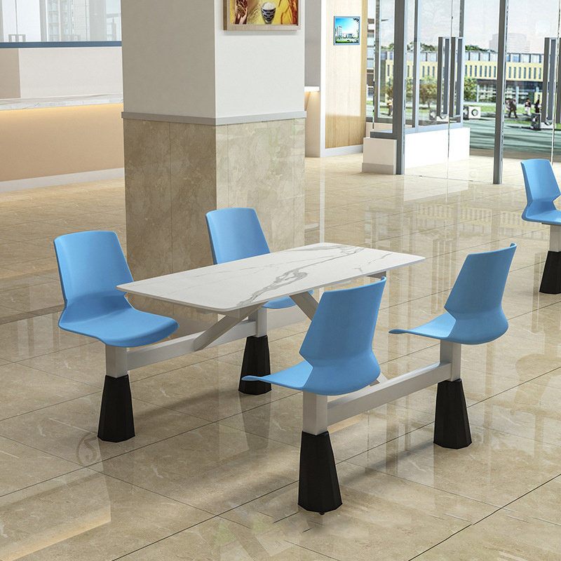 Heavy-Duty luxury school canteen furniture nice 4 seaters dining table and chair sets for restaurant and food court dining room