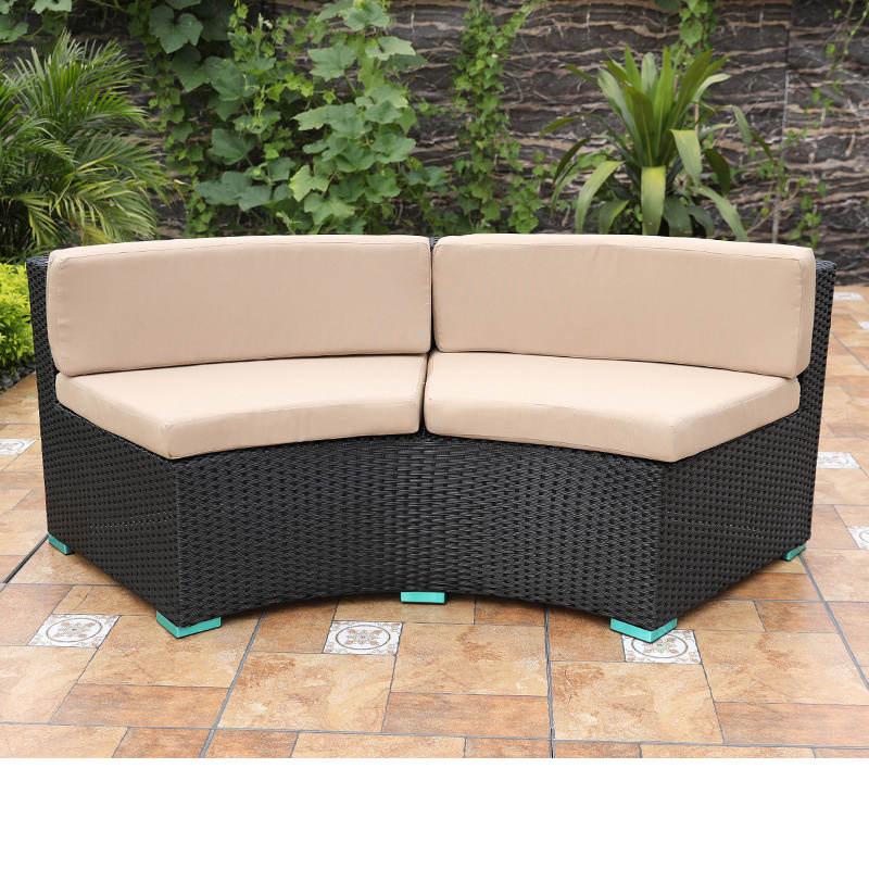 Outdoor Waterproof Curved Combination Sofa Garden Garden Patio Terrace Round Rattan Sofa