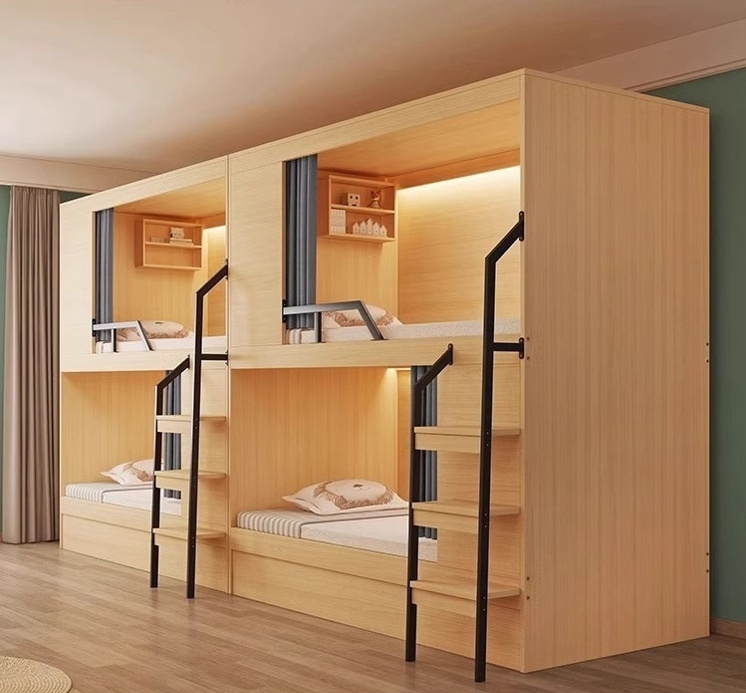 Bunk Bed Gaming Hotel All-inclusive Bed Capsule Apartment Student Dormitory Double Low Bed Customized Modern