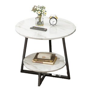 Interior Deco Tables Sofa Table, Round Marble Side Table Living Room Hotel Bedside Desk High Load-bearing Nightstand