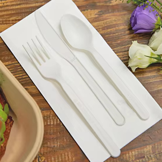 100% Biodegradable Cutlery Custom CPLA Cookware Fork 100% PLA Tableware Fork for Restaurant Party