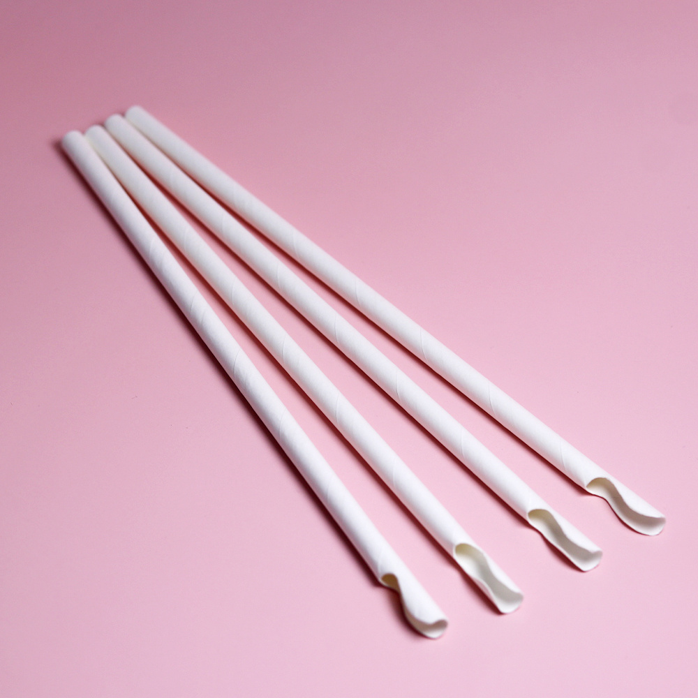 Party Wholesale Individually Wrap Paper Straws Disposable Drinking Eco Friendly Biodegradable Spoon Paper Straw